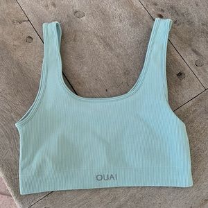 SET ACTIVE xOuai blue box cut sports bra